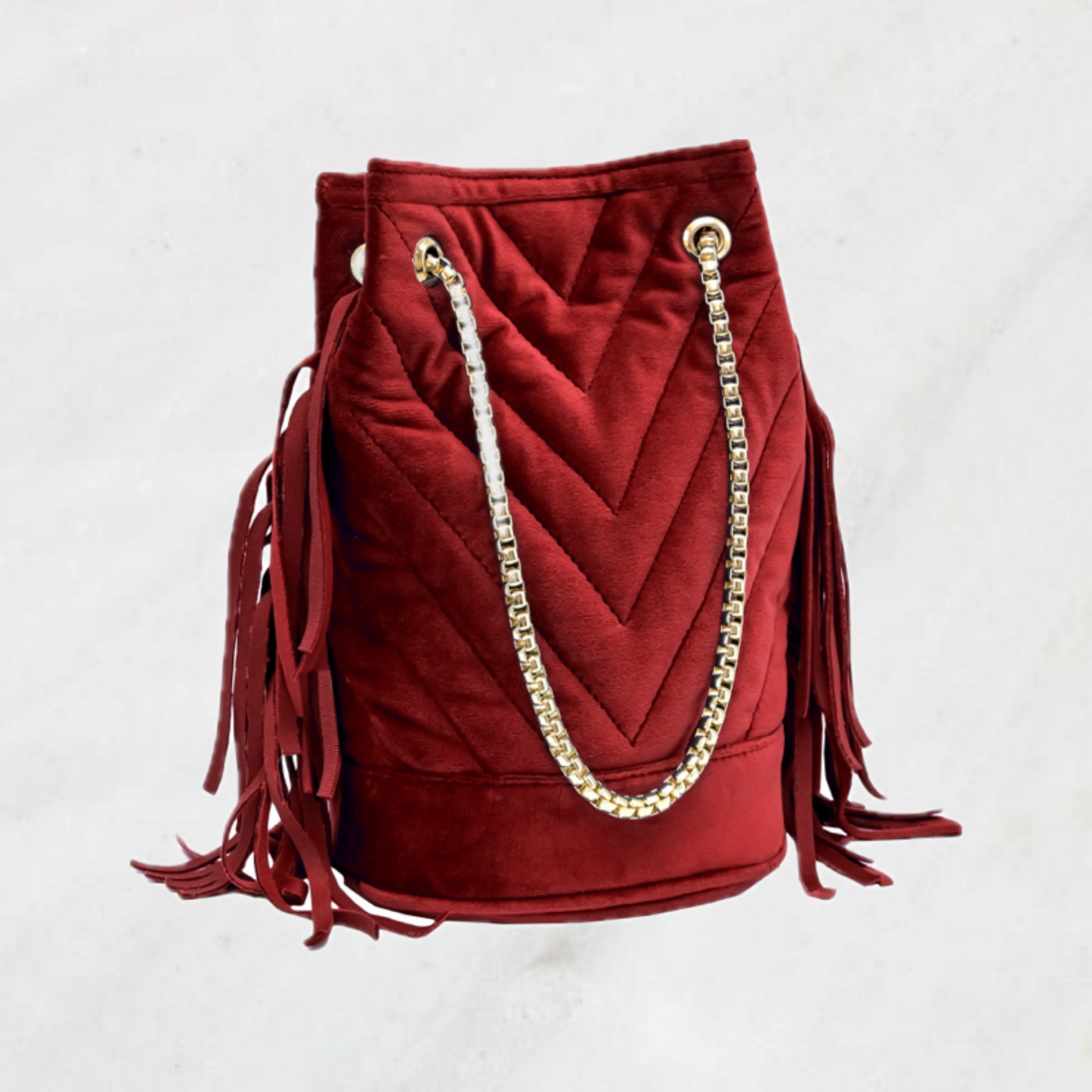 RED SUEDE PARTY BAG