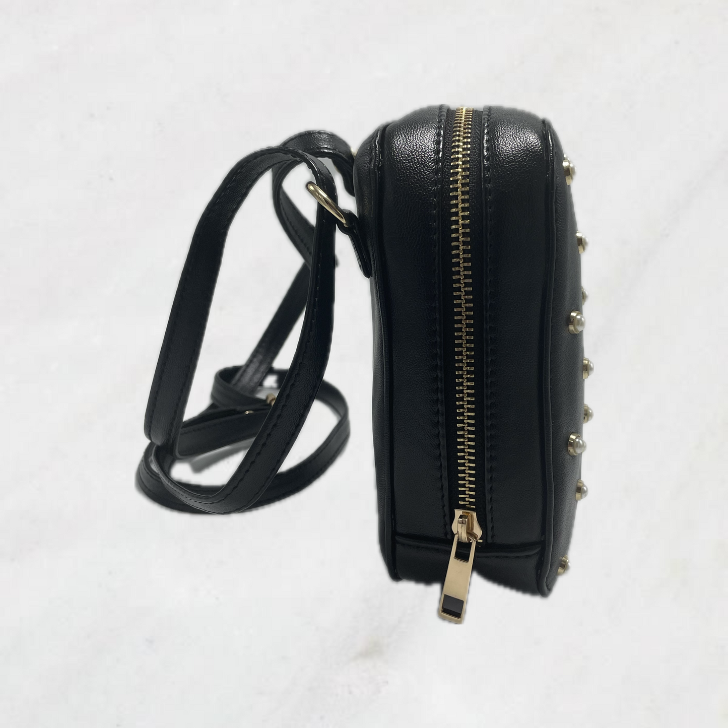 NOIR PEARL STUDDED MOBILE SLING