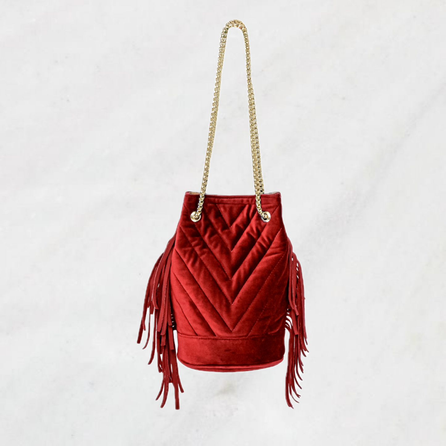 RED SUEDE PARTY BAG