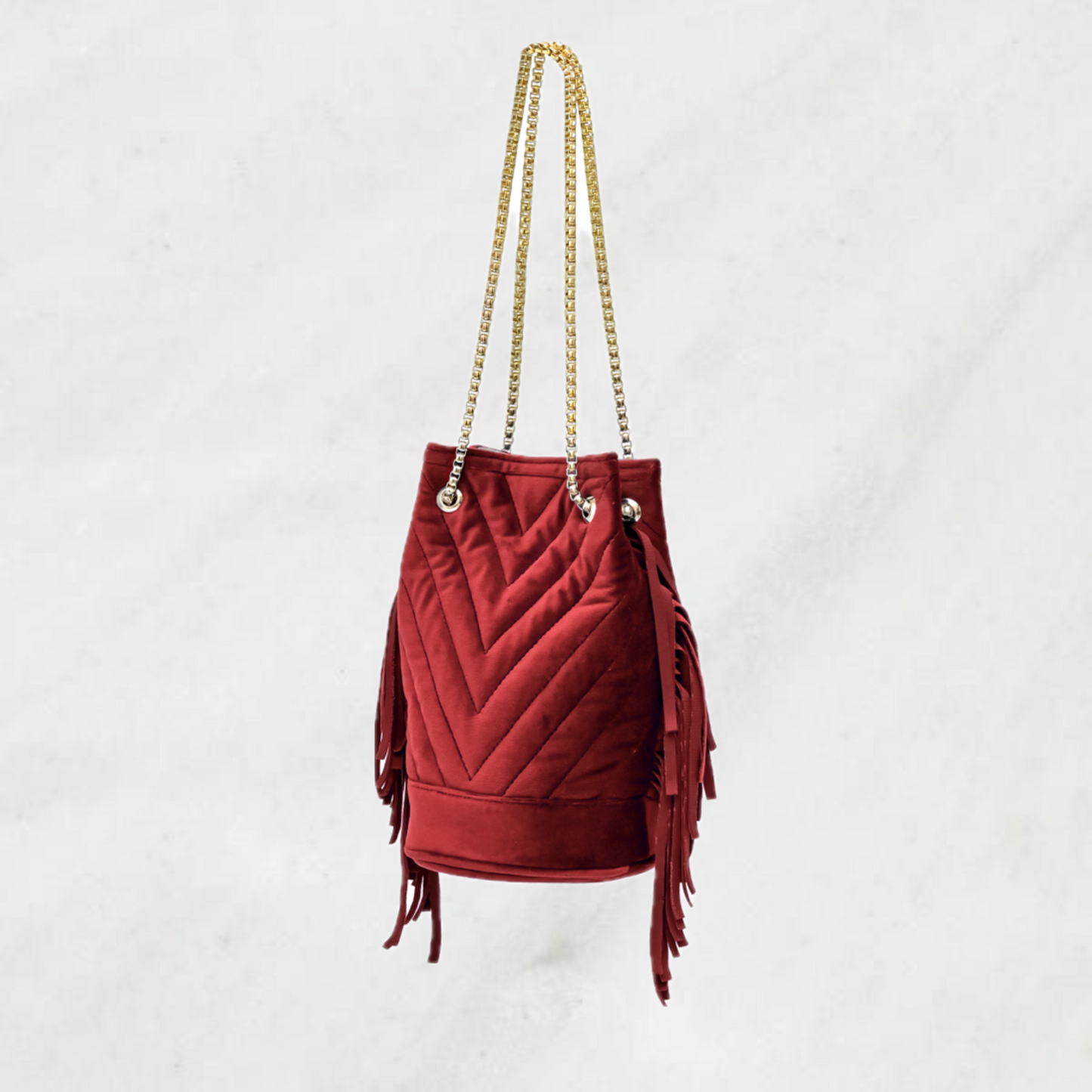 RED SUEDE PARTY BAG