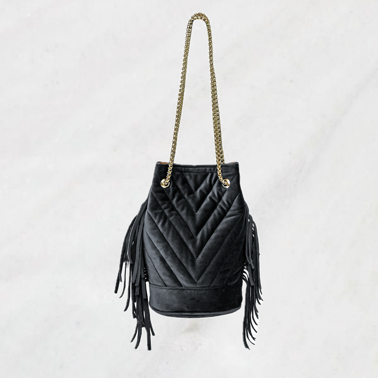 BLACK SUEDE PARTY BAG