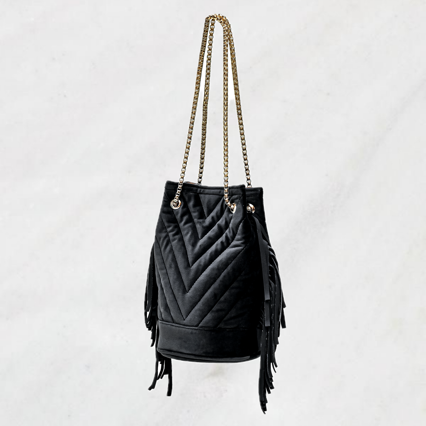 BLACK SUEDE PARTY BAG