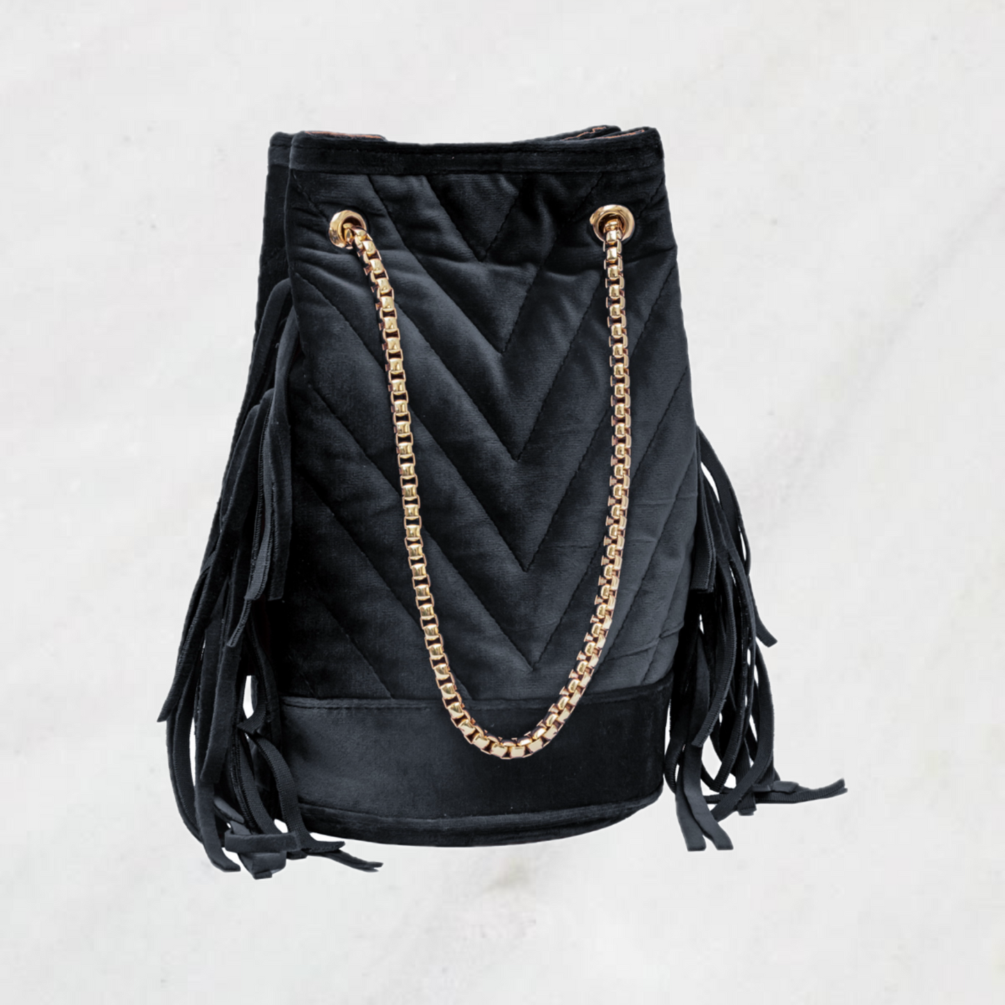 BLACK SUEDE PARTY BAG