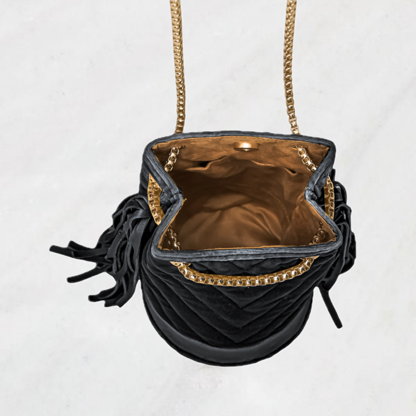 BLACK SUEDE PARTY BAG