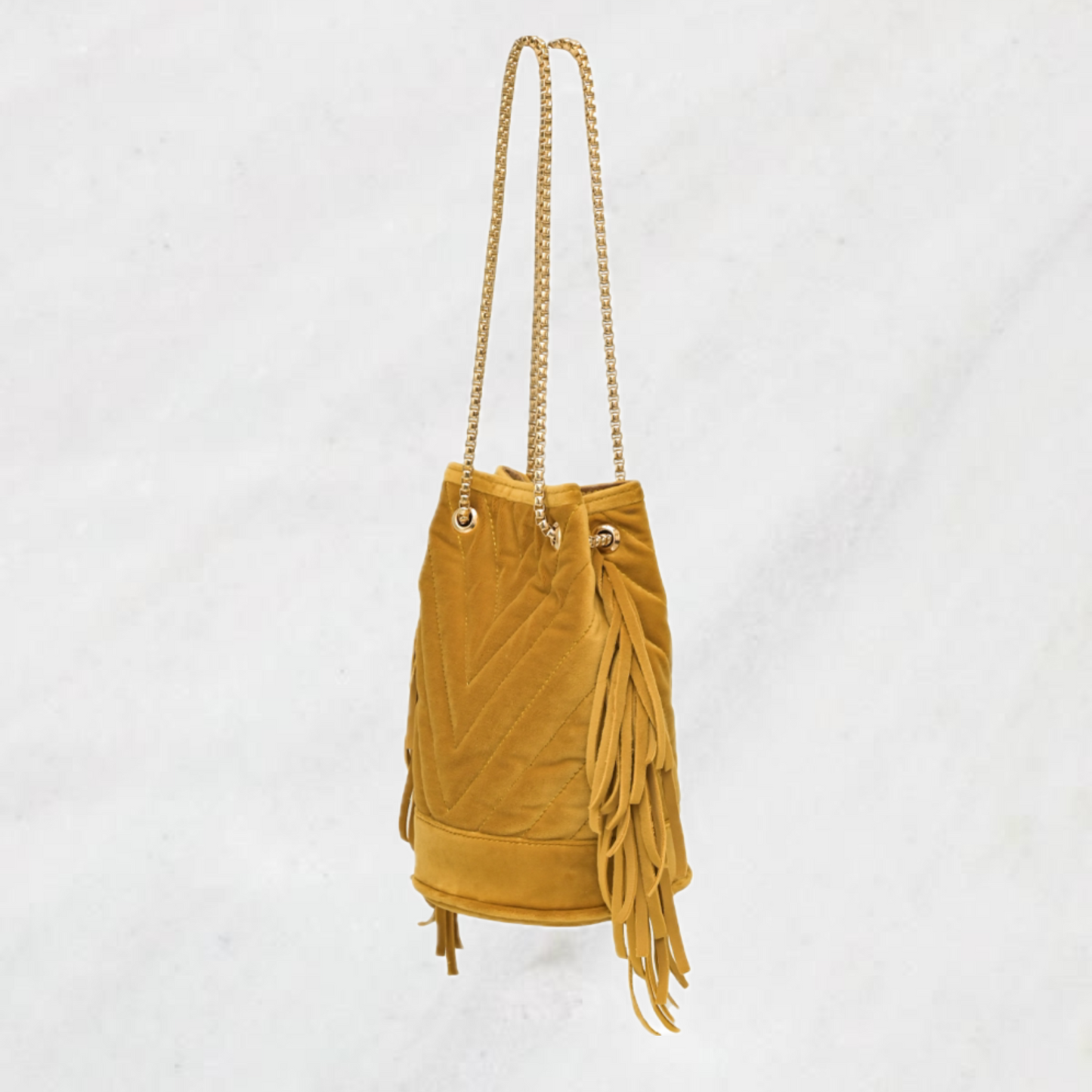 YELLOW SUEDE PARTY BAG